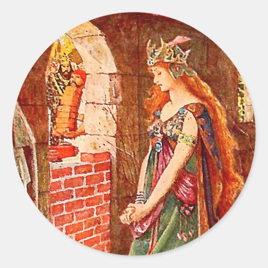 Sticker Rond La princesse emprisonnée (Devant)