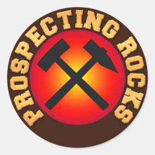 Sticker Rond La prospection des roches