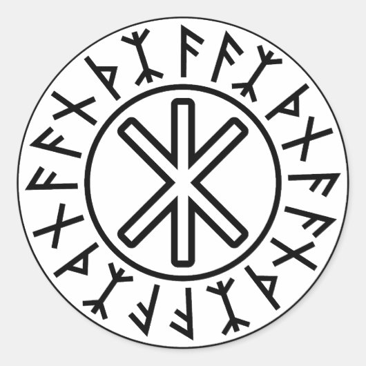 Sticker Rond La protection No.2 (noir) d'Odin (Devant)