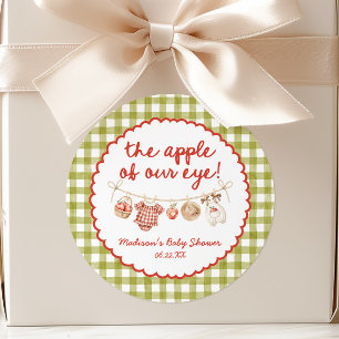 Sticker Rond La Prunelle De Nos Yeux Baby Shower Fantaisiste D'