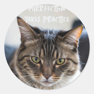 Sticker Rond La Purfection Prend Pratique