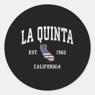 Sticker Rond La Quinta California Ca American Flag Sports