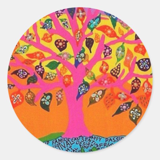 Sticker Rond La Racine De La Connaissance - L'Arbre De Vie (Devant)