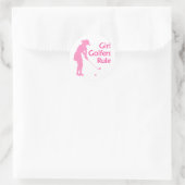 Sticker Rond La règle des filles golfeuses (Sac)