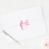 Sticker Rond La règle des filles golfeuses (Enveloppe)
