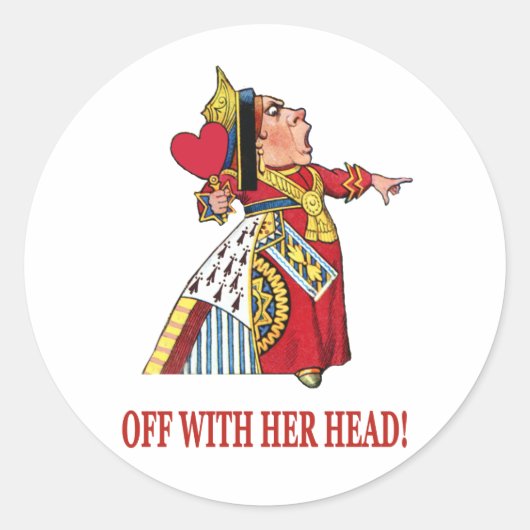 STICKER ROND LA REINE DES COEURS S'ÉCLATE AVEC LA TÊTE (Devant)