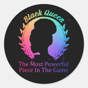 Sticker Rond La Reine Noire La Pièce La Plus Puissante Du Jeu