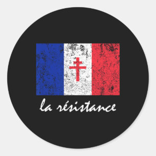 Sticker Rond La Résistance Le Drapeau Français France Paris 2èm