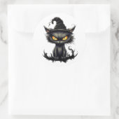 Sticker Rond La révérence de minuit du chat (Sac)