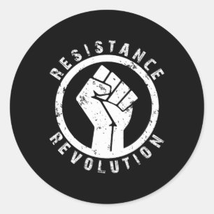 Sticker Rond La Révolution de la résistance noire contre la cor
