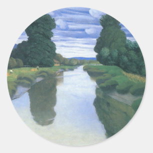 Sticker Rond La Rivière à Berville par Felix Vallotton, Beaux-a