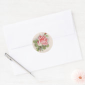 Sticker Rond La rose rose de Catherine Klein (Enveloppe)