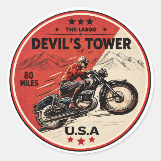 Sticker Rond La route de Devil's Tower - le voyage à moto au la