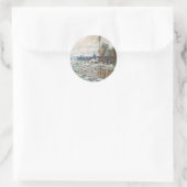 Sticker Rond La rupture de la glace par Claude Monet (Sac)