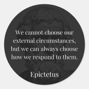 Sticker Rond La sagesse d'Epictetus : l'autonomisation par la r