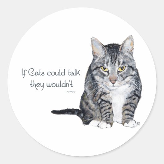 Sticker Rond La sagesse des chats - si les chats pouvaient parl (Devant)