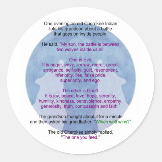 Sticker Rond La sagesse du loup