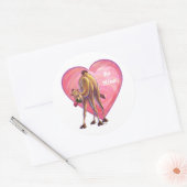 Sticker Rond La Saint-Valentin au chameau (Enveloppe)