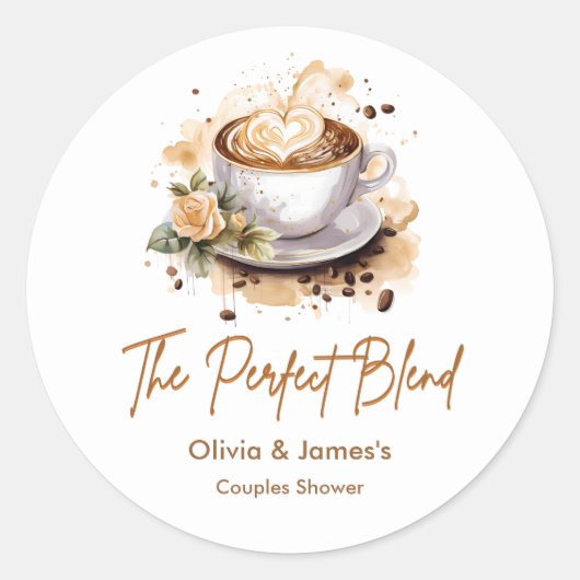 Sticker Rond La Saint-Valentin Café Mariage Couple Shower (Devant)
