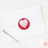 Sticker Rond La Saint-Valentin cœur heureux rose script (Enveloppe)