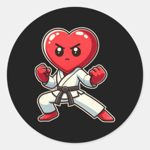 Sticker Rond La Saint-Valentin Cœur Karaté Taekwondo Mma Arts M