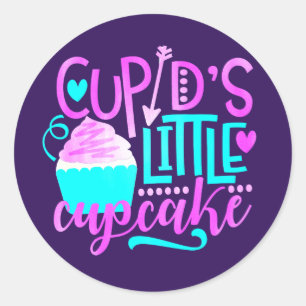 Sticker Rond La Saint-Valentin Cupcake de Cupidon