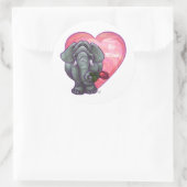 Sticker Rond La Saint-Valentin des éléphants (Sac)