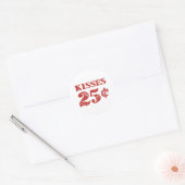 Sticker Rond La Saint-Valentin embrasse 25 cents (Enveloppe)