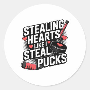 Sticker Rond La Saint-Valentin où je vole des cœurs comme je vo