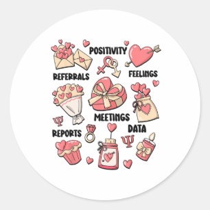 Sticker Rond La Saint-Valentin Psychologue scolaire Psychologue