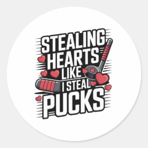 Sticker Rond La Saint-Valentin qui vole des cœurs comme je vole