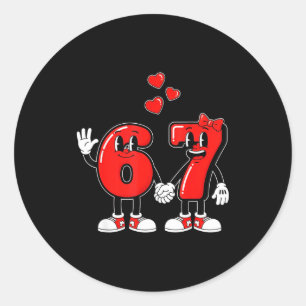 Sticker Rond La Saint-Valentin Six Sept Cœurs 6 7 Mème Gen Alph