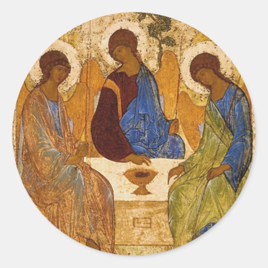Sticker Rond La Sainte Trinité Par Andrei Rublev (Devant)