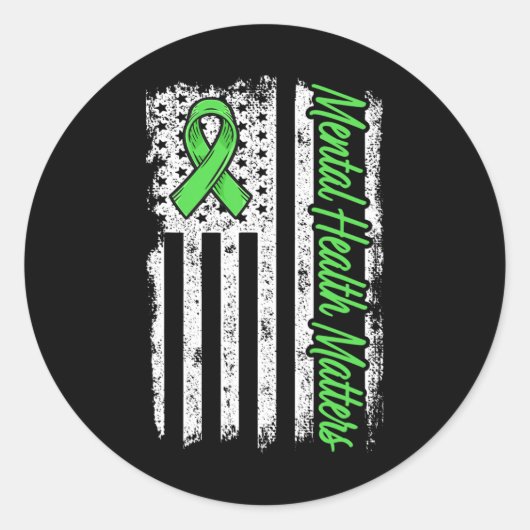 Sticker Rond La santé mentale est importante Lutter contre la s (Devant)