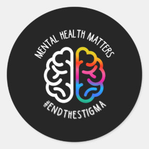 Sticker Rond La santé mentale et la stigmatisation