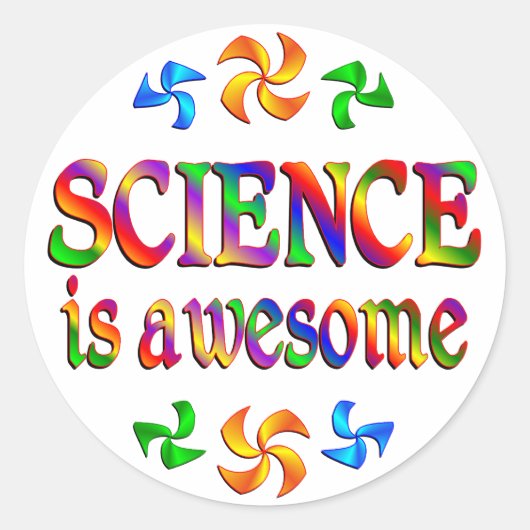Sticker Rond La science est géniale (Devant)