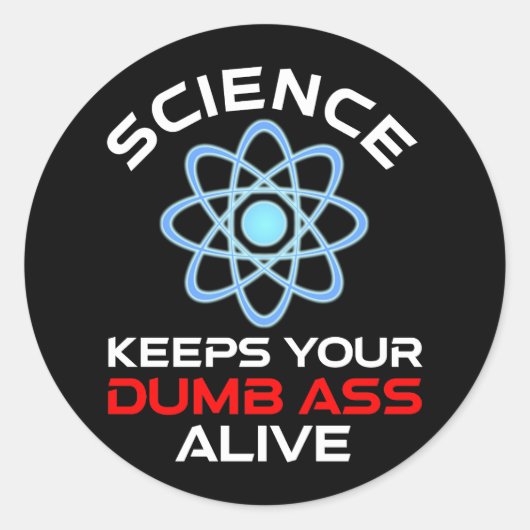 Sticker Rond La Science Garde Vivante Votre Bande-Nue (Devant)