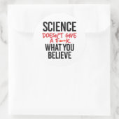 Sticker Rond La science ne donne pas de f—k (Sac)
