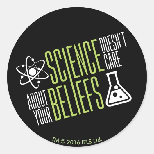 Sticker Rond La science ne s'intéresse pas (Devant)