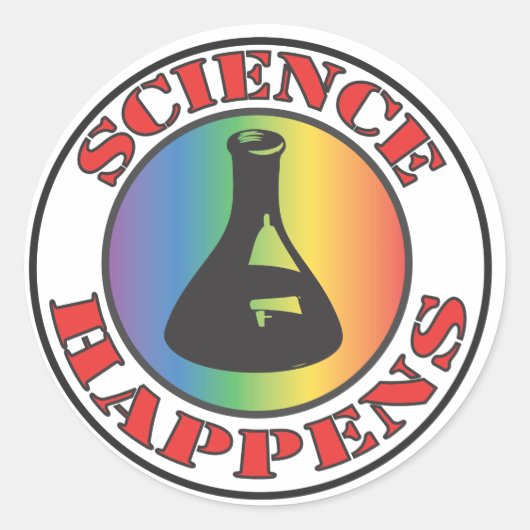 Sticker Rond La science se produit (Devant)