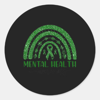Sticker Rond La sensibilisation à la santé mentale scintille Ar