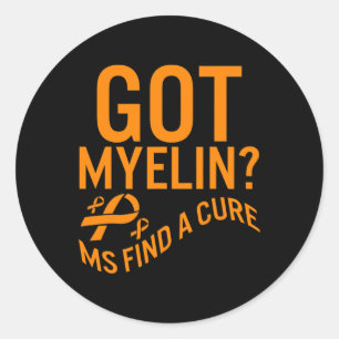 Sticker Rond La Sensibilisation A Myelin Trouver Un Traitement