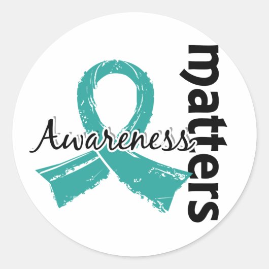 Sticker Rond La sensibilisation est importante 7 Cancer de l'ov (Devant)