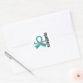 Sticker Rond La sensibilisation est importante 7 Cancer de l'ov (Enveloppe)