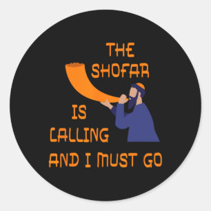 Sticker Rond La Shofar Appelle Et Je Dois Aller Nouvelle Année