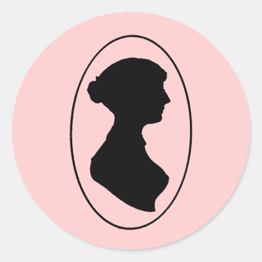 Sticker Rond La silhouette de Jane Austen (Devant)