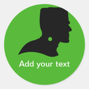 Sticker Rond La silhouette du monstre Frankenstein
