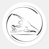Sticker Rond La sirène de Pilates pose sur le réformateur (Devant)