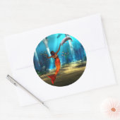 Sticker Rond La sirène et le dauphin (Enveloppe)