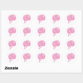 Sticker Rond La slime rose (Feuille)